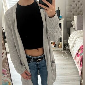 Light grey ribbed cardigan